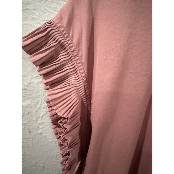 Express Mauve Blouse Pleated Cap Sleeve Size XL - Picture 2 of 6